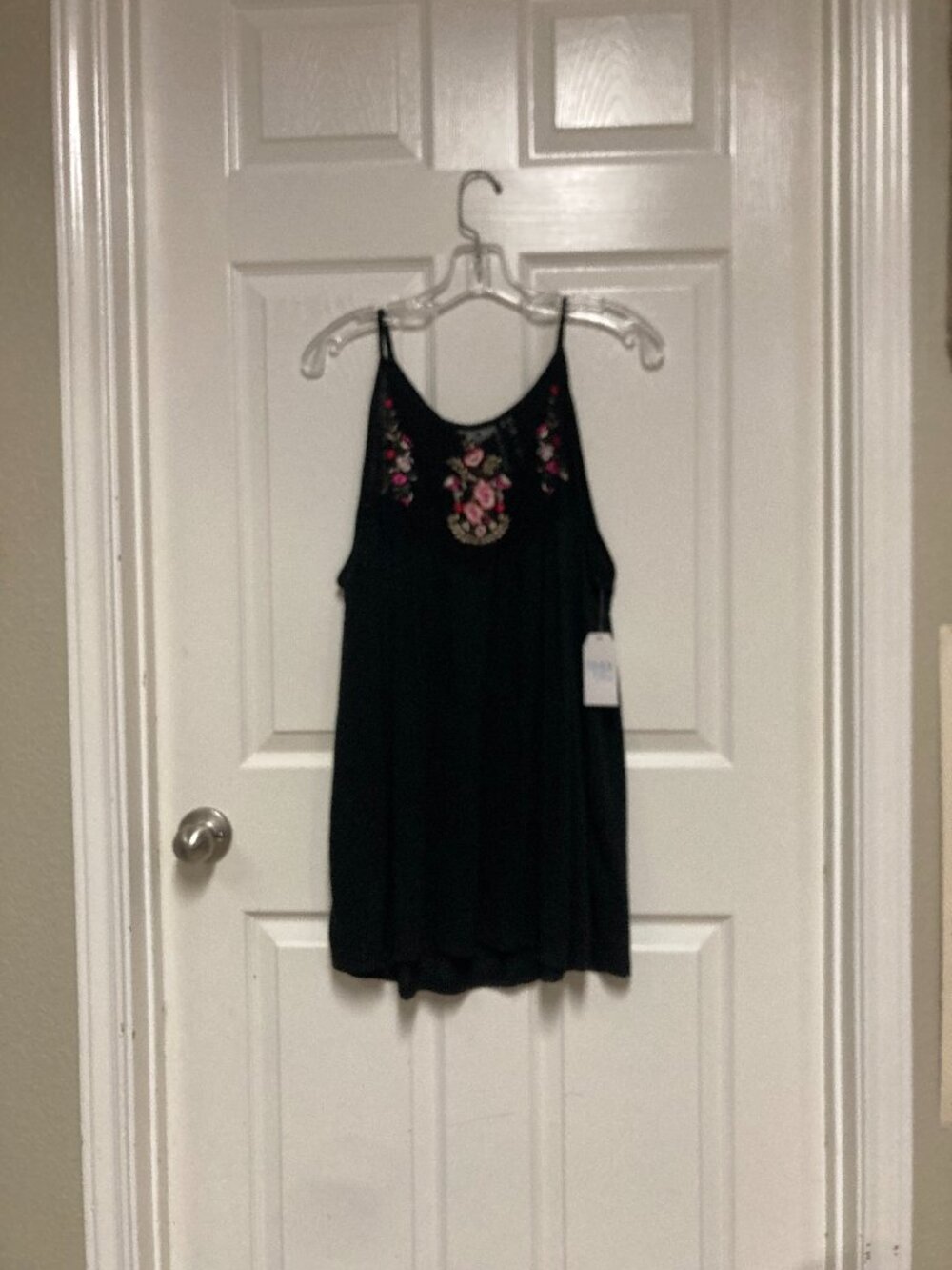 TIME AND TRU New w/Tags Embroidered Tank Top black size XL/XG (16-18) Women's Re